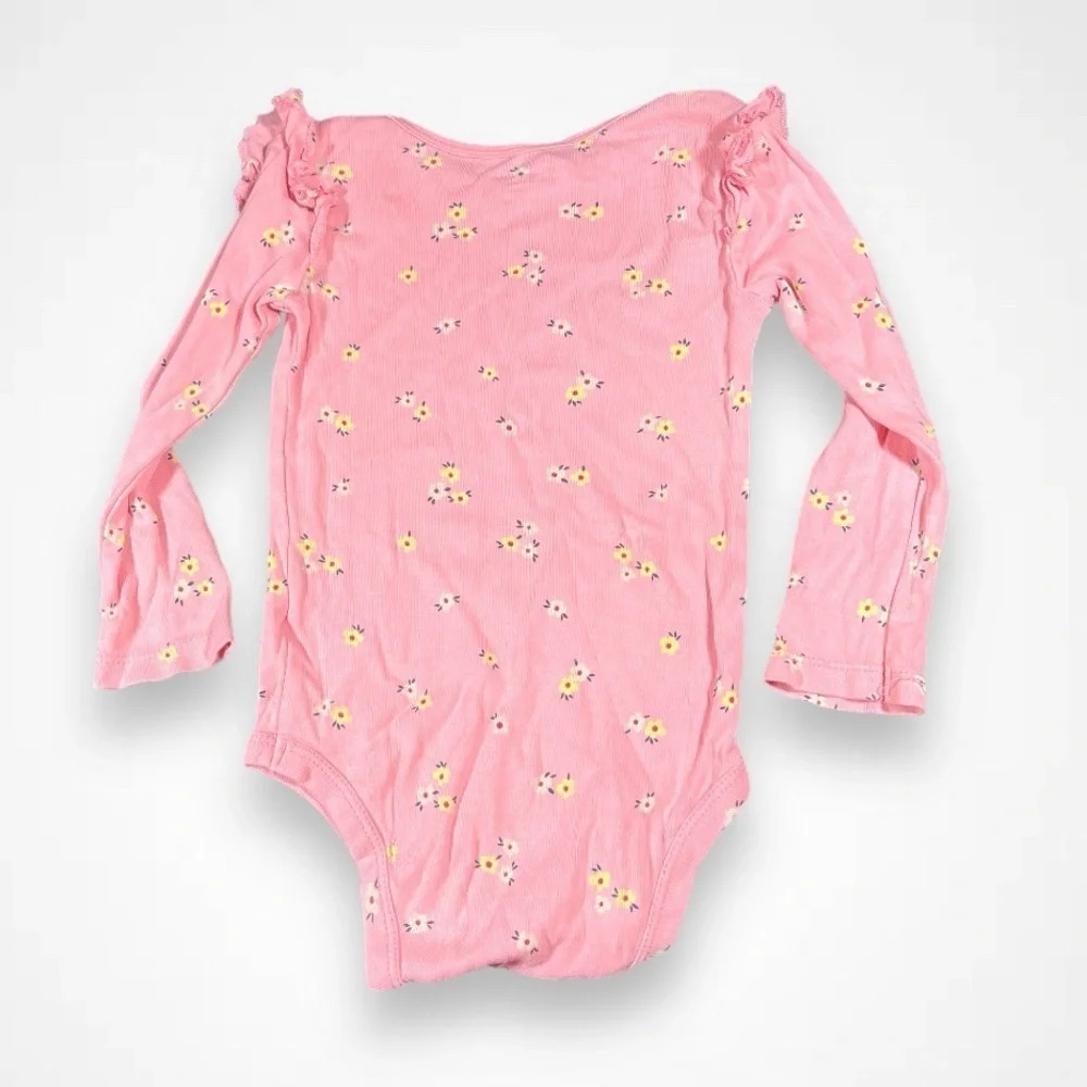 4/$20 Joe Fresh Light Pink Floral Onesie - Picture 3 of 4